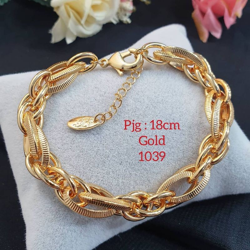 Gelang Titanium Wanita Model Mirip Perhiasan Asli