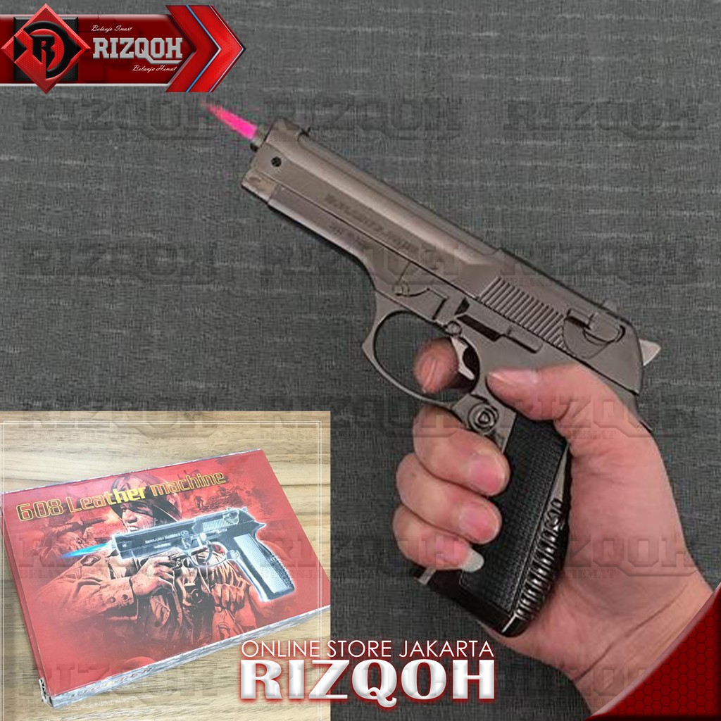 KOREK API PISTOL FULL BESI METAL FREE SARUNG
