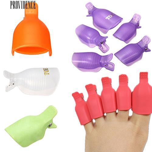 [Bayar Di Tempat] 5 Pcs Kuku Rendam Off Klip Caps Nail Art Tips Polandia UV Gel Clamp Remover Wrap