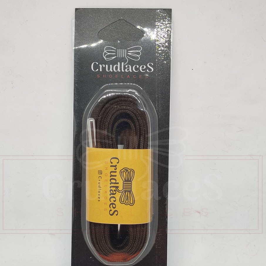 Tali Sepatu Flat/Gepeng Polyester Warna Coklat 2 LAPIS-Shoelace Flat - Aglets Metal - Crudlaces