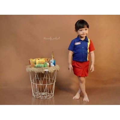 BAJU INDOMARET ANAK-ANAK/BAJU KERJA INDOMARET VERSI ANAK/KOSTUM PROPS/KOSTUM PHOTOSHOOT/ KOSTUM ANAK
