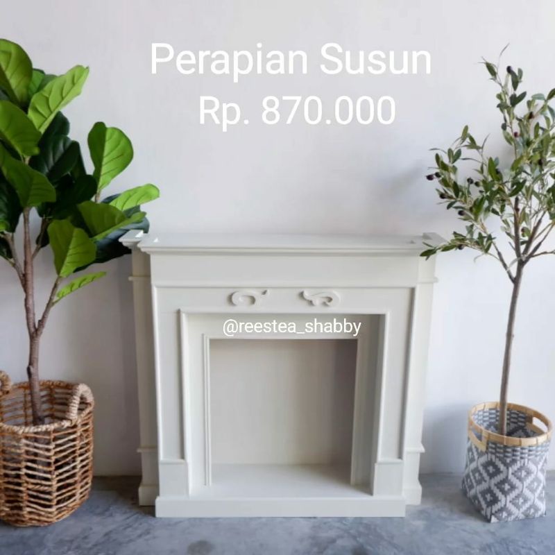 Meja Perapian Susun KOKOH TANPA RAKIT / READY STOCK Rak fireplace Aesthetic meja foyer Kayu
