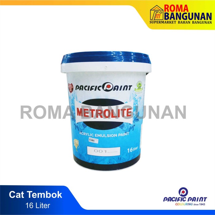 Metrolite Cat Tembok Putih 16 liter