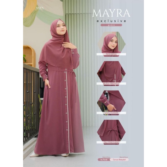Gamis Polos Kombinasi Simple Mayra By Akifa Gamis Premium (Griya Sandang)