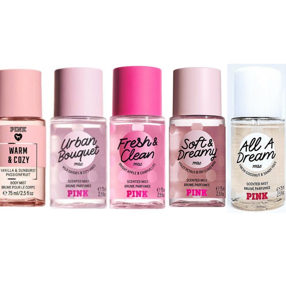 Best.. VS Victoria Secret PINK BODY MIST TRAVEL SIZE All A Dream/Warm Cozy/Fresh Clean/Urban Bouquet