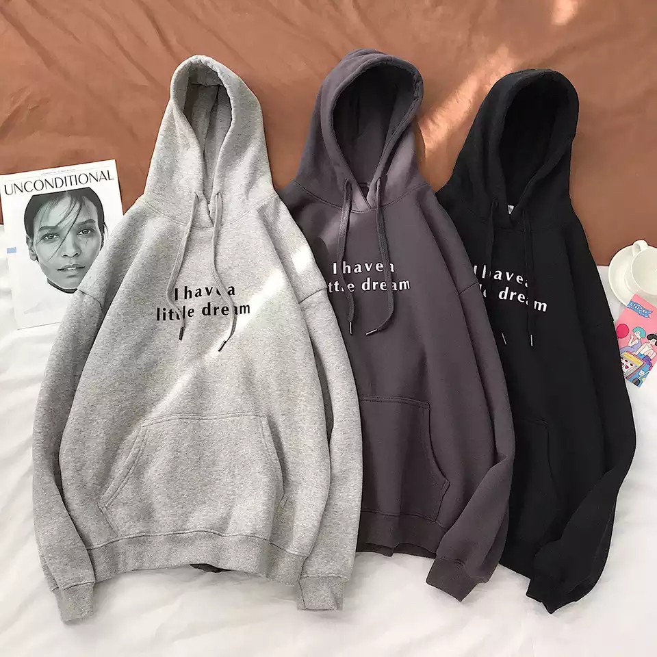 Parisdivarious Sweater Hoodie Jemper I have little dream Bahan Fleece Size S - XXL (Pria &amp; Wanita)