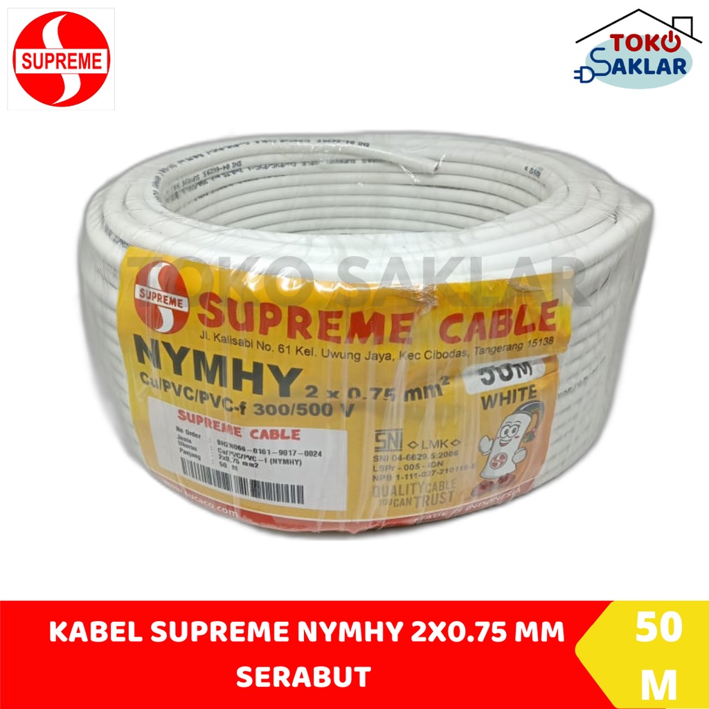 Kabel Supreme Serabut 2x0.75 NYMHY 2x0,75