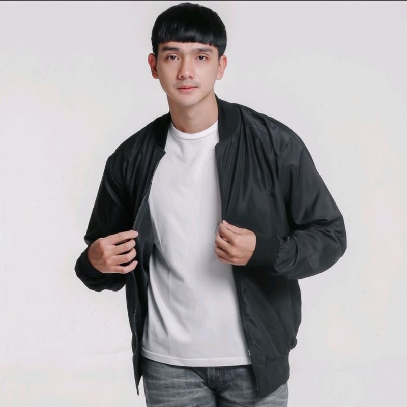 Jaket Bomber Polos Basic Natural Pria Wanita Taslan Poliester Jaket Bomber Exsekutif Original Dogart