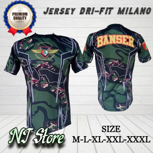 TERLARIS M-XXXL Kaos Banser / Jersey Banser Fullprint Hiqh Quality Milano Berkualitas Loreng Nasional Lengan Pendek