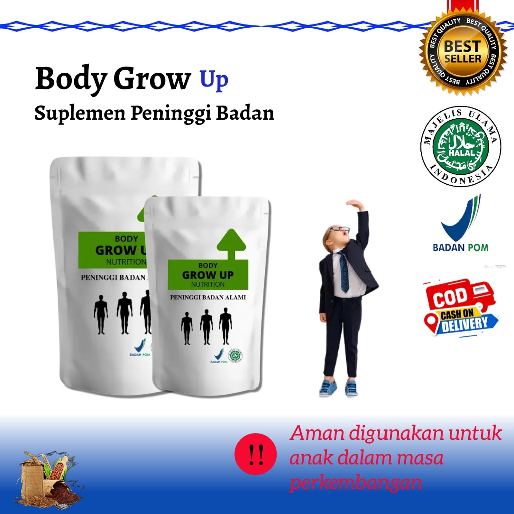 (TERLARIS) Peninggi Badan Alami  Body Grow-Up Suplemen Obat Tinggi Susu Kalsium Alami Bpom Untuk Dew
