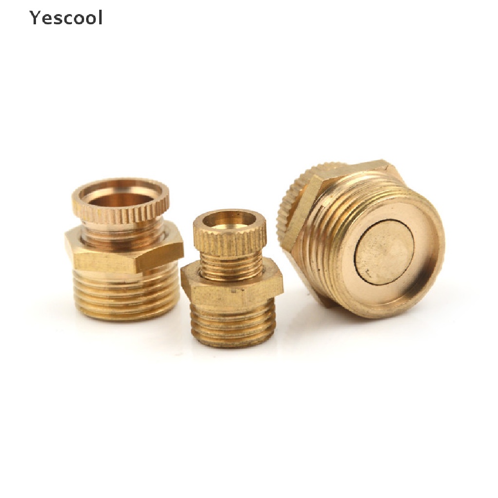 Yescool Katup Kompresor Udara Drat Luar 1 / 2 &quot;3 / 8&quot; 1 / 4 &quot;Bahan Kuningan