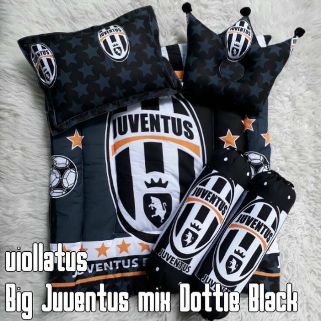 Set Selimut Bayi Juventus | Bantal Guling Bayi | Bedcover Bayi Klub Bola Juventus
