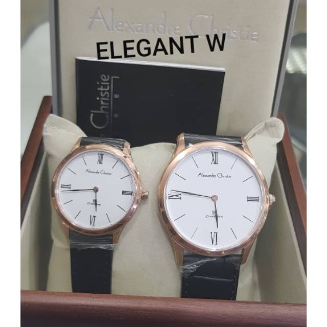 JAM TANGAN ALEXANDER CHRISTIE COUPLE PRIA WANITA ORIGINAL AC 8478 ROSEGOLD