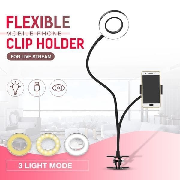 phone holder Ring Light Lazypod 3 Mode 2in1 Ringlight Lazy Pod Jepit