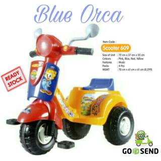 Scooter SHP 609 Mainan Anak  Sepeda  Roda  Tiga  Vespa  