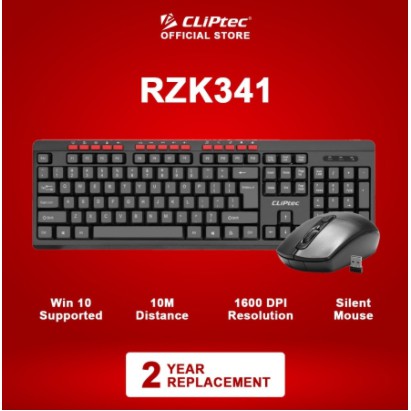 Keyboard mouse cliptec wireless multimedia combo bundle silent full size membrane 1600dpi rzk341