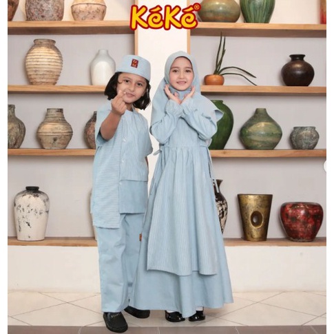 NAAZAWA SERIES KOKO ANAK KEKE KP 2101 / BAHAN COTTON CEMBREY / Setelan Muslim Anak KEKE / ORIGINAL /