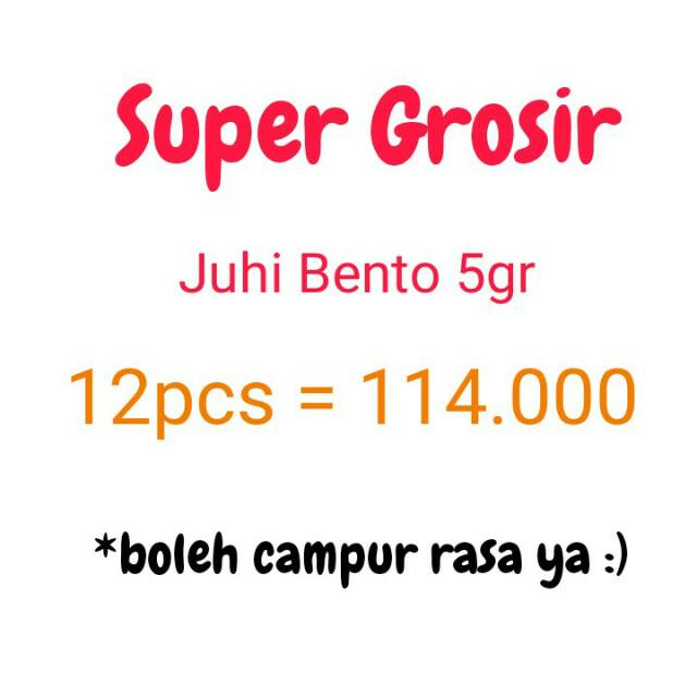 Snack Thailand Bento Thailand Juhi Bento Paket Super Grosir Juhi Bento 5gr