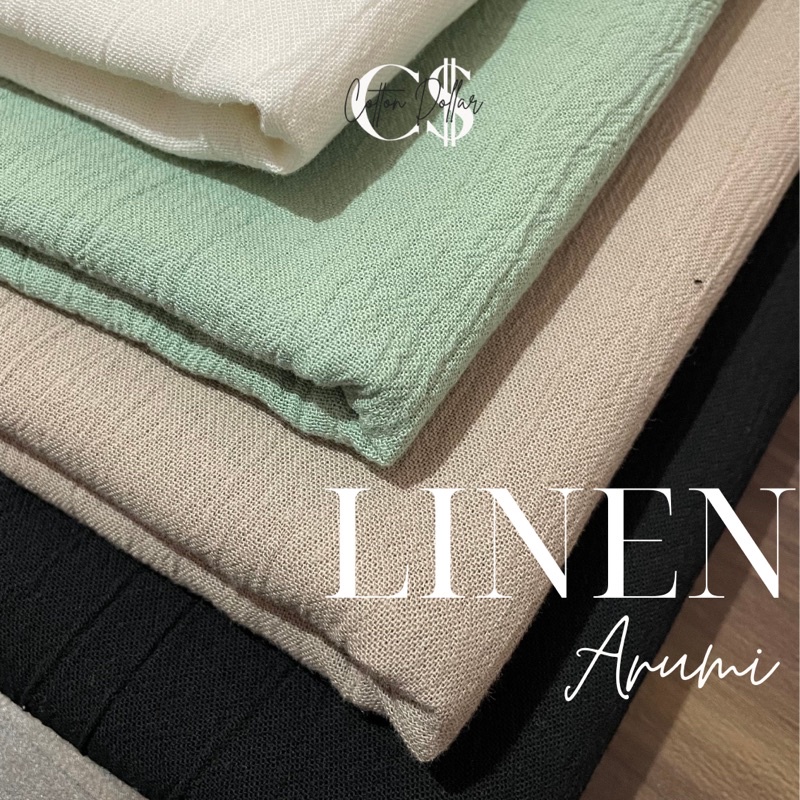 KAIN LINEN ARUMI CRINKLE PREMIUM GRADE A | YARD METERAN ECERAN / ROLL