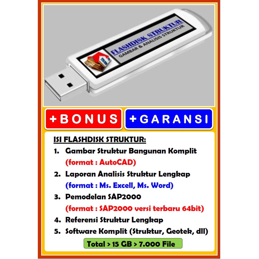 FLASHDISK GAMBAR DAN PERHITUNGAN STRUKTUR BANGUNAN KOMPLIT (+BONUS) | Shopee Indonesia