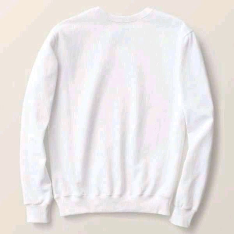 sweater polos crewneck putih