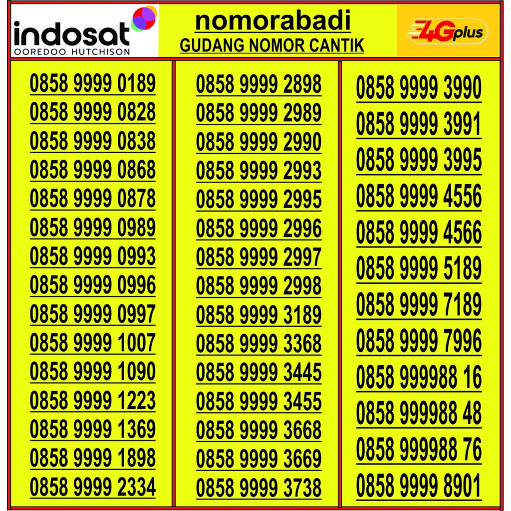 nomor cantik indosat 9999 h400
