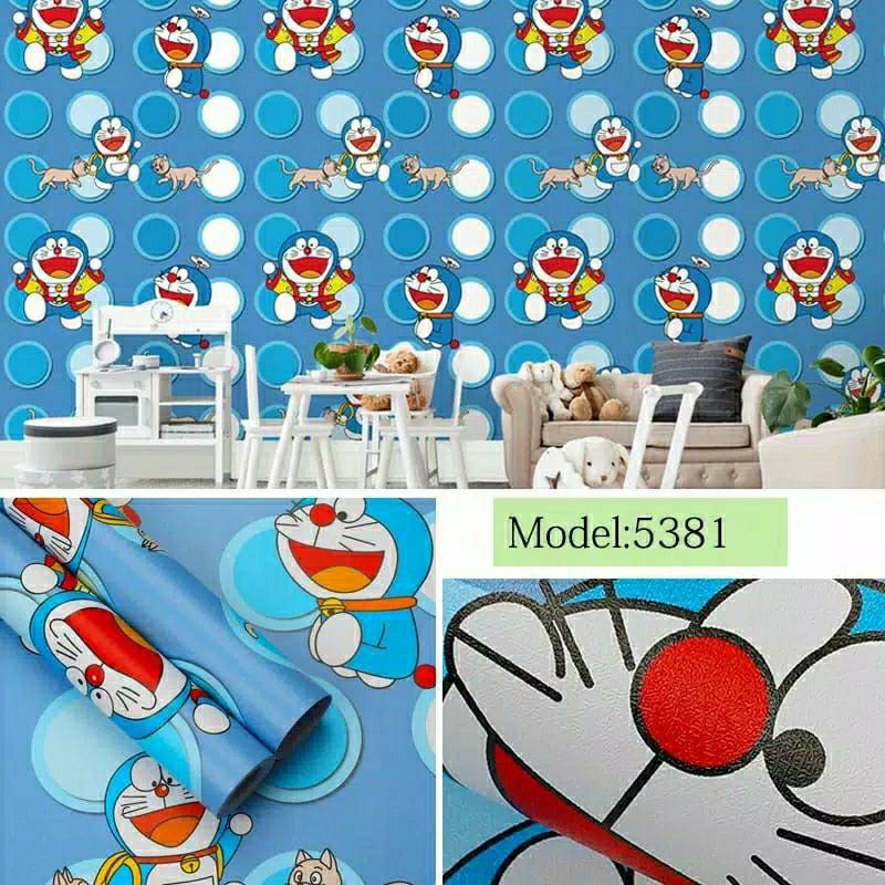 Wallpaper Sticker Dinding Motif Doraemon Balon Panjang 10Meter x Lebar 45Cm