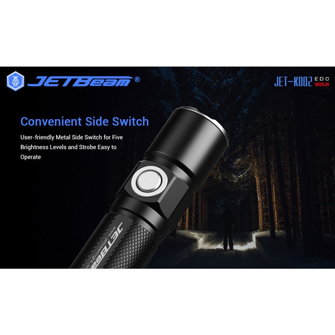 JETBeam Senter LED CREE XHP35 1800 Lumens - KO-02 - Black