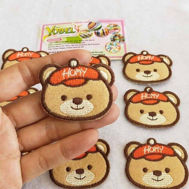 

Aplikasi kepala bear coklat / 2pcs