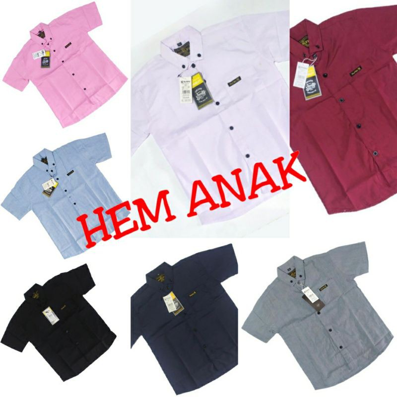 HEM POLOS ANAK COWOK/KEMEJA ANAK USIA 2-9 TAHUN/HEM CASUAL/BAJU ANAK LAKI-LAKI/HEM ANAK LAKI-LAKI