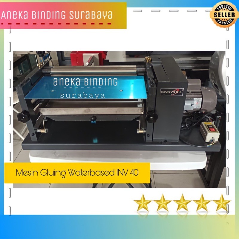 

MESIN GLUING WATERBASED INV 40 LEM KERTAS HARD COVER KARTON BUKU
