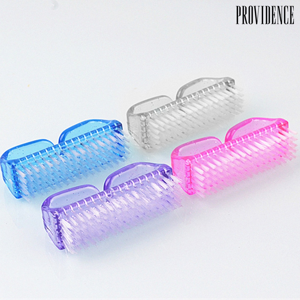 Providence 4Pcs Plastic Handle Grip Nail Dust Brush Fingernail Scrub Cleaner Pedicure Tools