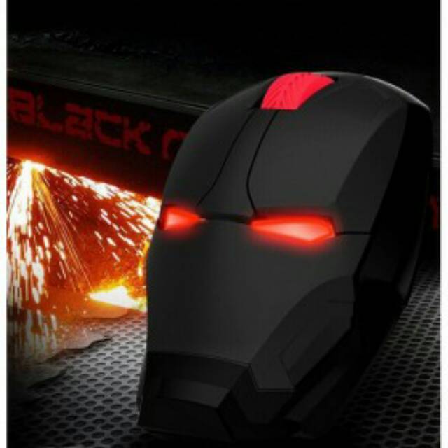 TaffWare Wireless Iron Man Style Optical Mouse Silent Click 2.4Ghz