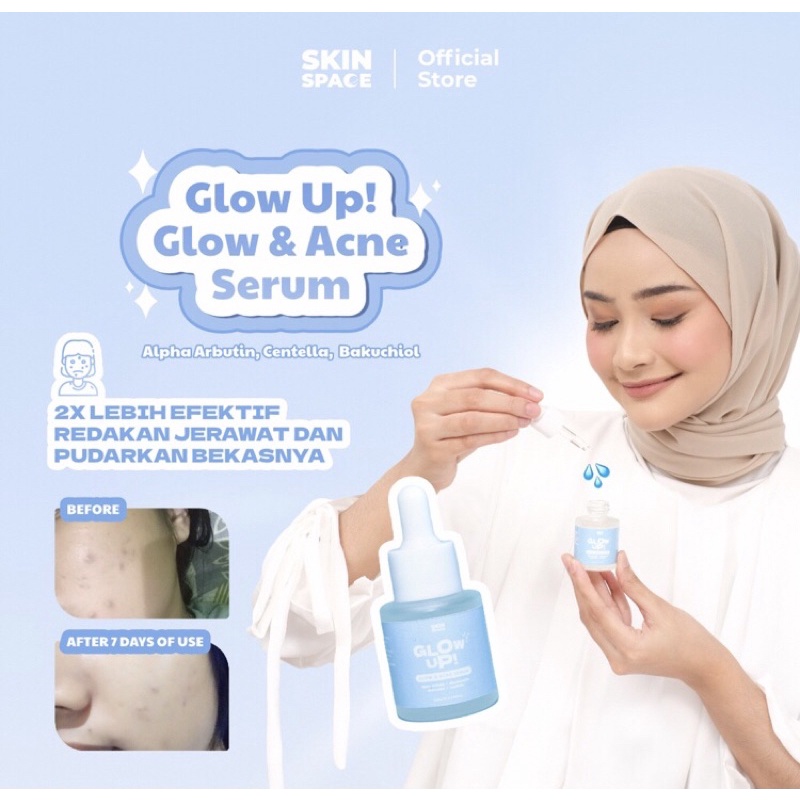 GLOW UP SERUM BY SKIN SPACE BPOM ( GLOW & ACNE ) NIACINAMIDE