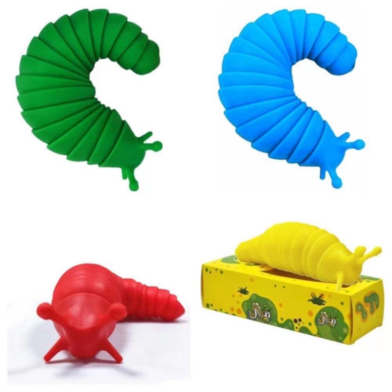 2022 Mainan Fidget Cacing 3D Flexible Untuk Pereda Stress / Gelisah Anak / Dewasa