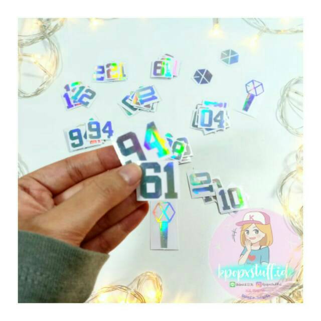  EXO  JERSEY NUMBER STICKER HOLOGRAM  STIKER HOLOGRAM EXO  