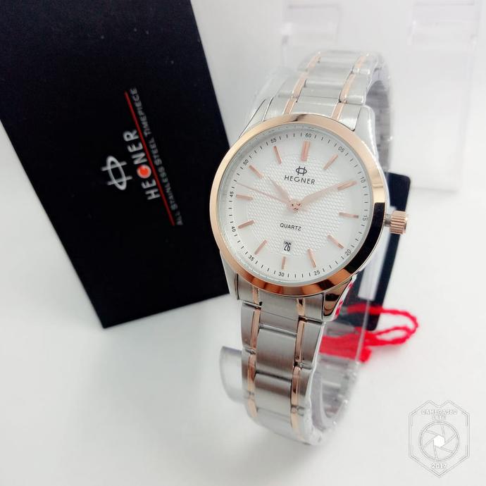 JAM TANGAN WANITA HEGNER ORIGINAL 5001 SILVER ROSE GOLD