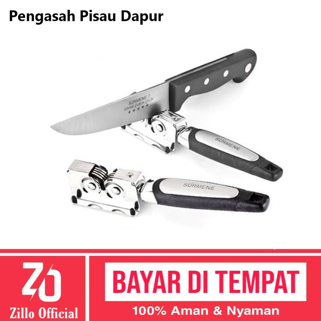 ZILLO Pengasah Pisau Dapur Knife Grinder Asahan Pisau Gunting Dapur Kitchen Surmene Original Cepat Tajam