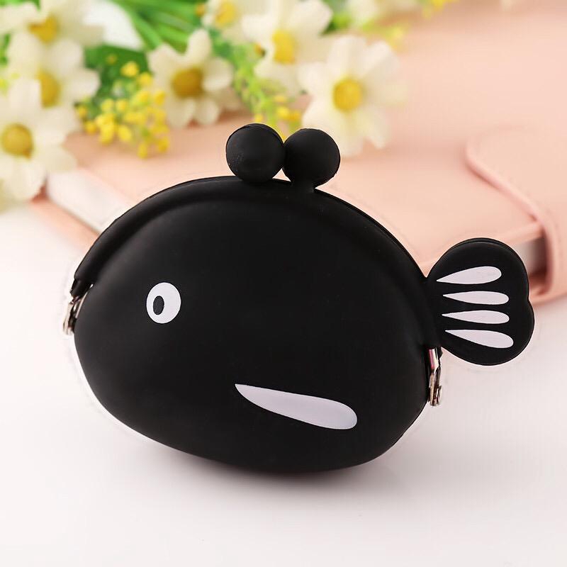 ☀ INDOLAND ☀ D029 Dompet Koin karakter motif ikan Lucu Jelly Silicone wallet Coin Pouch Anti Air cod