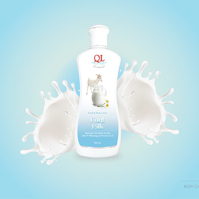 ORI 100% Ql Cosmetic Hand Body Lotion Goat Milk - 500ml