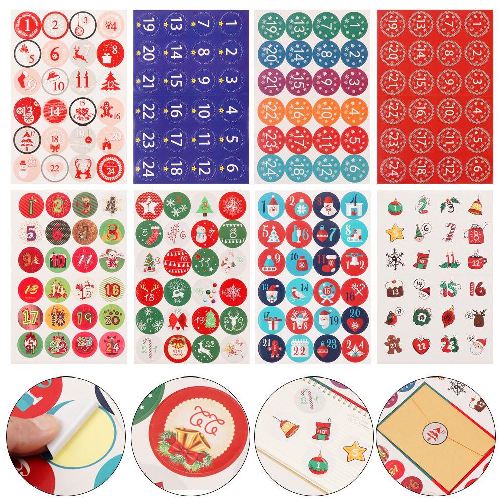 Solighter Kertas Stiker Permen Multi-Fungsi Sealing Merry Christmas Stiker Angka
