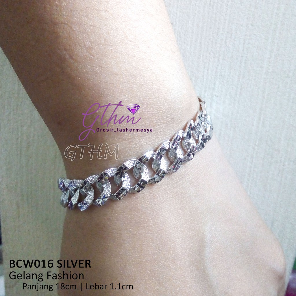 gelang tangan sisik naga ukir halus bc016 silver dan gold xuping lapis emas 18k perhiasan wanita