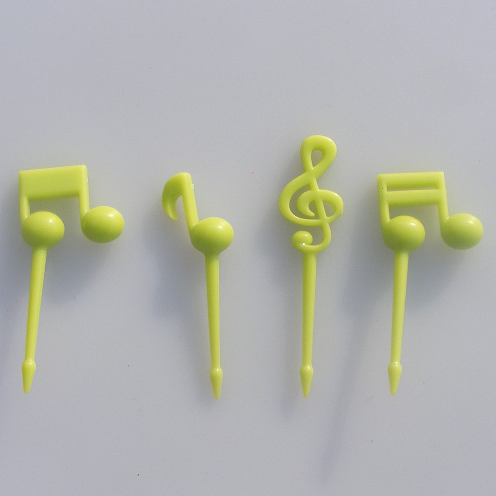 Set Isi 16 Garpu Buah Motif Musik Not Balok Food Picks Musical Garpu Set Buah Mini