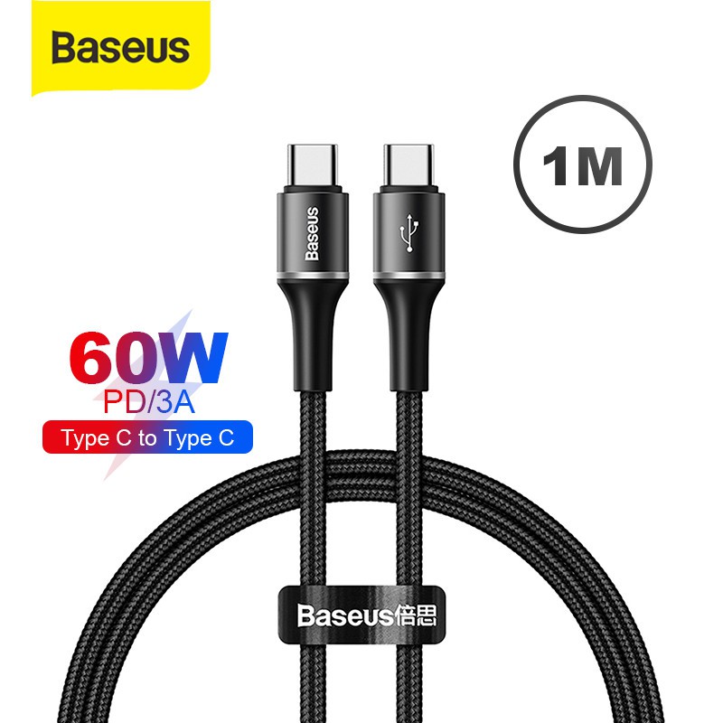 KABEL DATA TYPE-C TO TYPE-C BASEUS HALO DATA CABLE PD 2.0 60W 1M