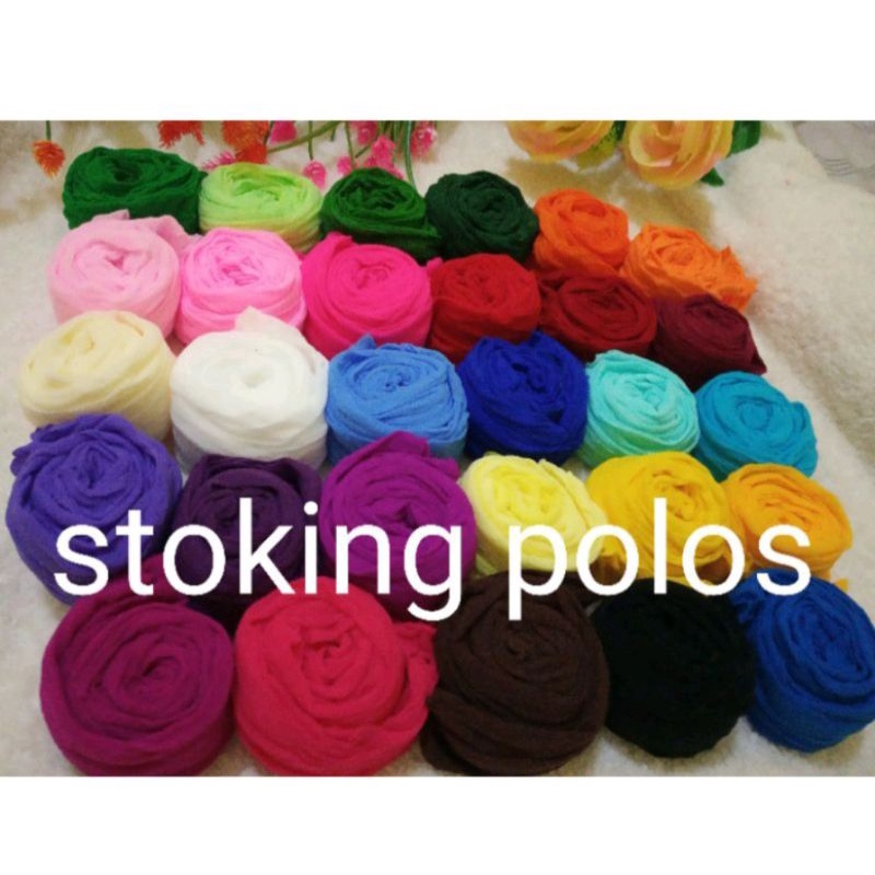 promo bahan kain stoking bunga pola polos warna bahan kerajinan