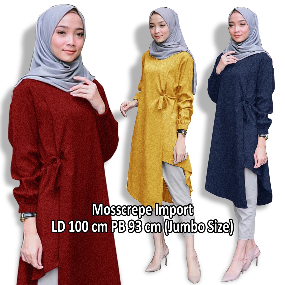 Lidya Tunik  Moscrep Premium Tunik  Muslim Wanita Tunik  