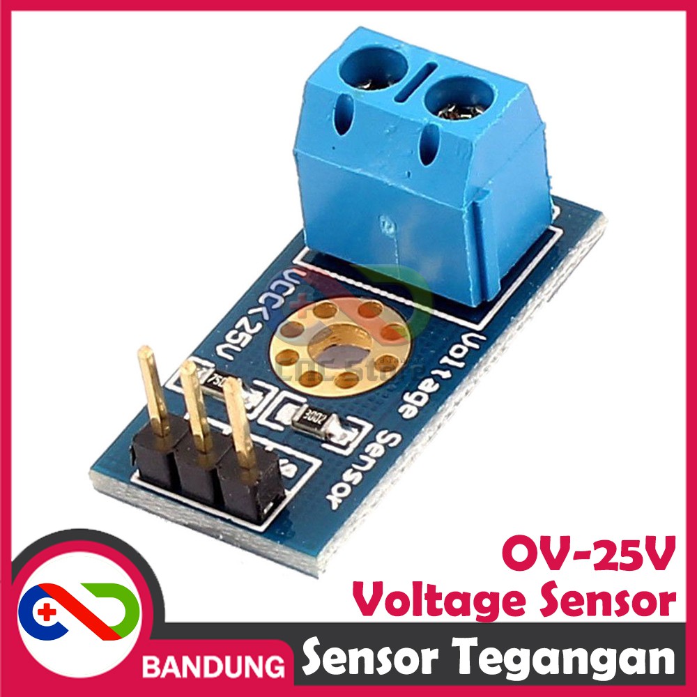 SENSOR TEGANGAN VOLTAGE SENSOR DIVIDER DC 0-25V ARDUINO RASPBERRY PI MIKROKONTROLLE