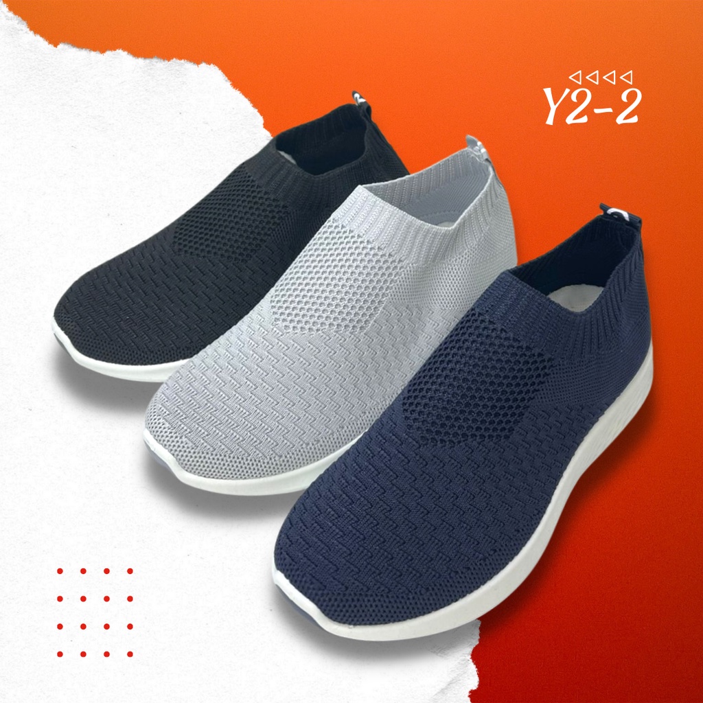 GSW Sepatu FlyKnit Import Wanita Antislip Soft Canvas Slip On (Y2-2) FlyKnit Wanita Sneakers Slip on  Wanita Import Sepatu Sneakers Wanita Import Premium.