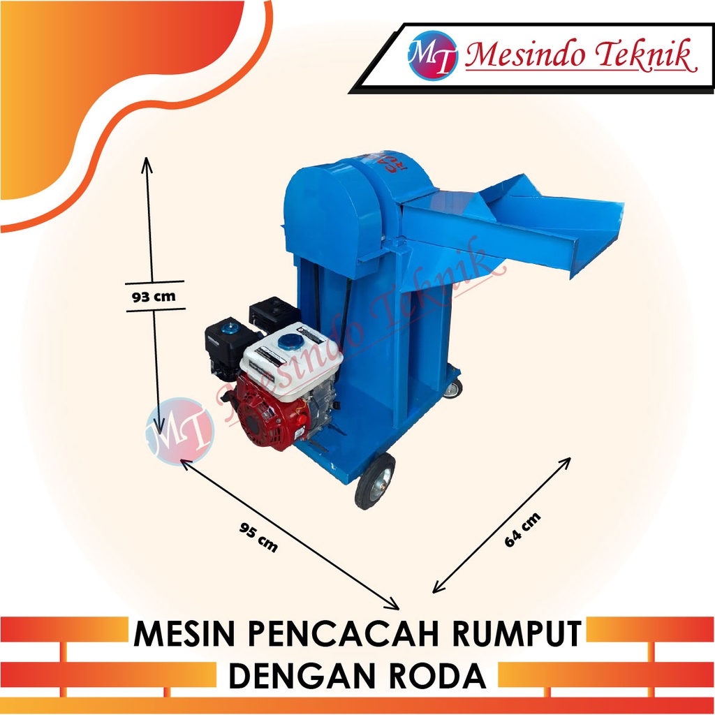 Mesin Cacah Rumput 6 Pisau + Roda (TANPA PENGGERAK)