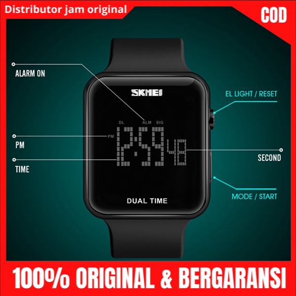 Jam Jm Tangan Tngan Wanita Perempuan Cewek Cewe Digital Anti Air Skimei Skmei Skemei Original 1271-2